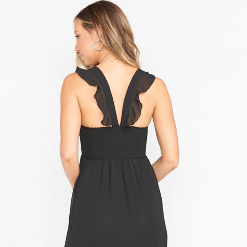 Show Me Your Mumu June Black Size Small Chiffon Bridesmaids Dress $198 Maternity - Picture 3 of 12